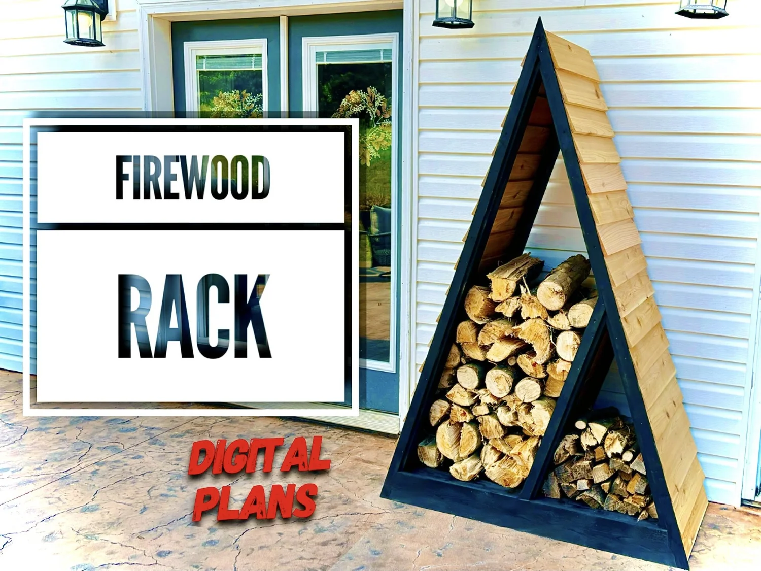 Firewood Rack Plans, Firewood storage plans, Firewood A-frame - Main Image