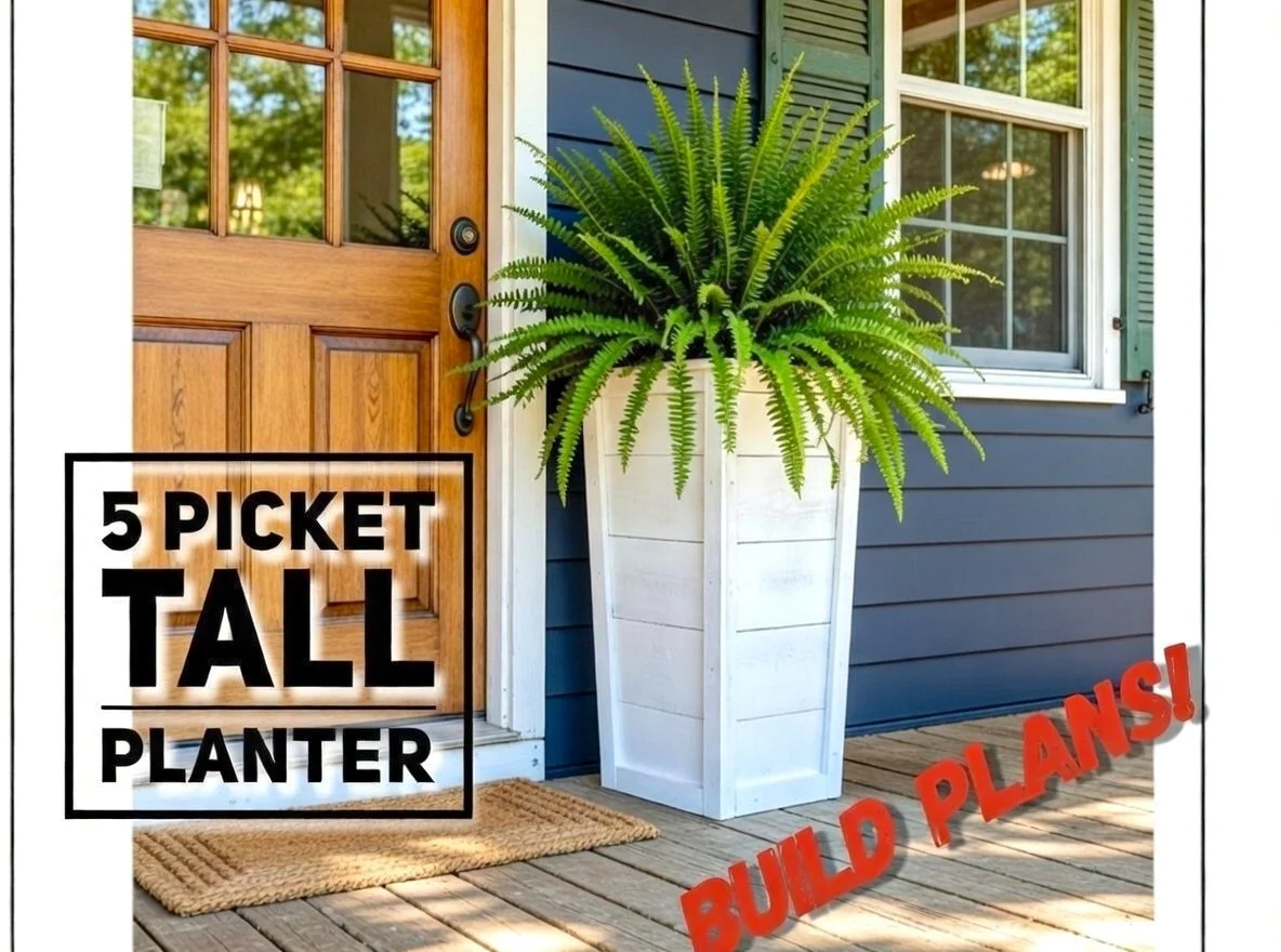 Five Picket Tall Box Planter Plan