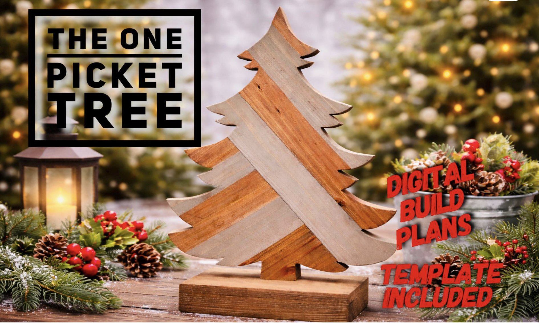 One Picket Tree Build Plans and Template, One Picket Christmas Tree, Christmas tree build plans, Build Plans, Woodworking Build Plans, DIY