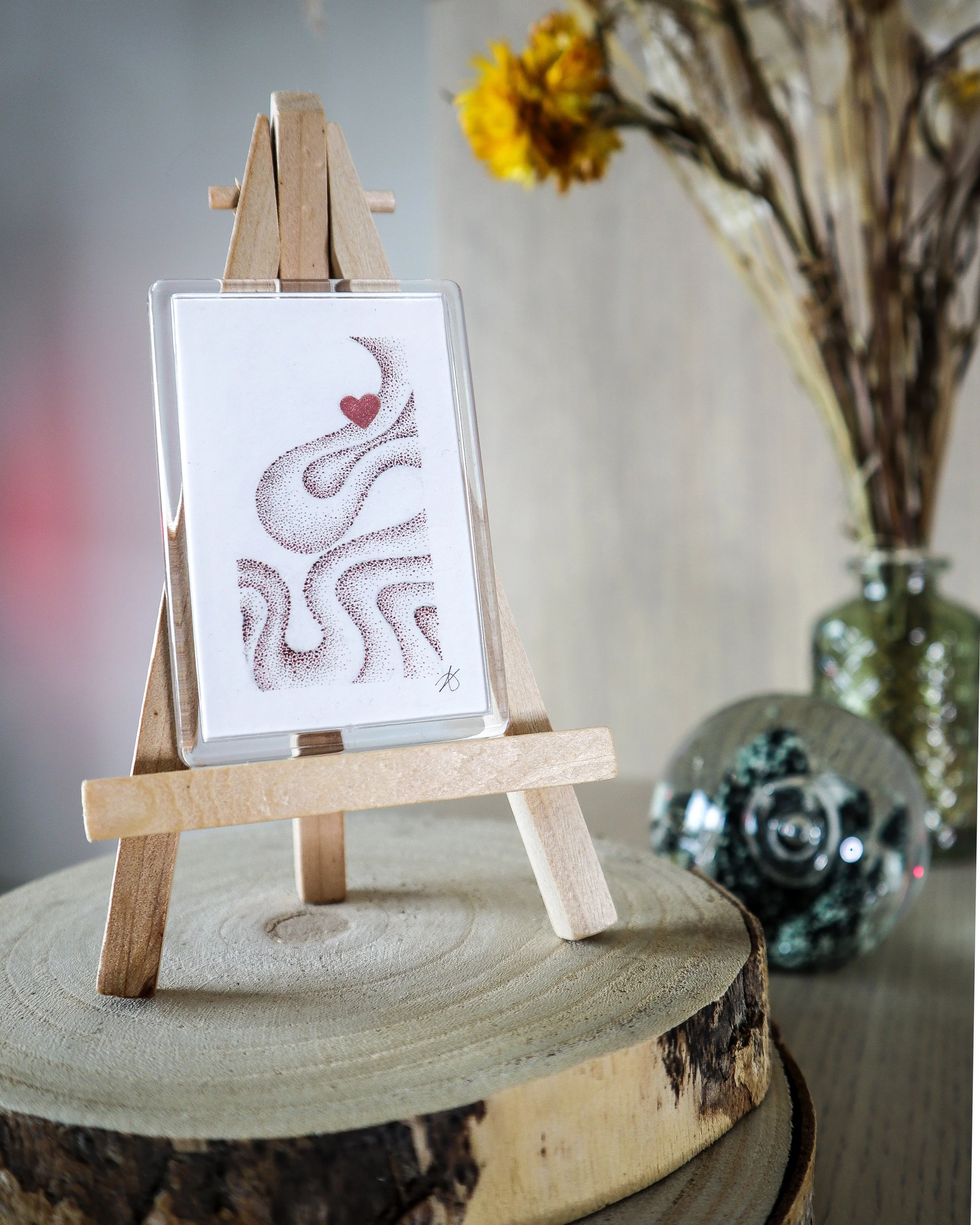 Miniature Amour oublié en pointillisme à l’encre – variation 1