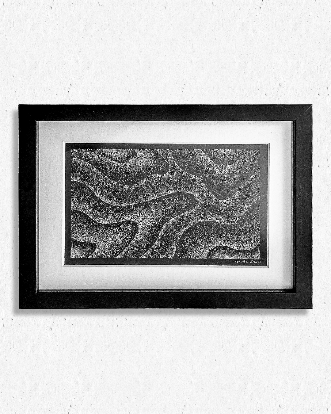 Décomposition Intérieure 3 - original à l'acrylique en pointillisme - 13x18cm