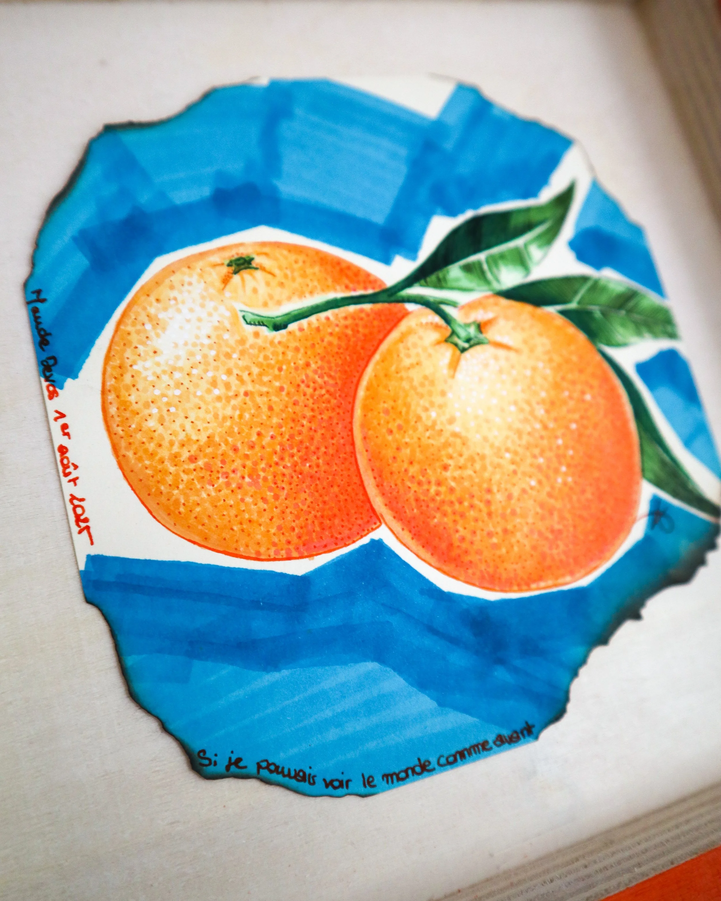 Atelier créatif à Amiens – oranges multi technique en pointillisme (octobre 2026)
