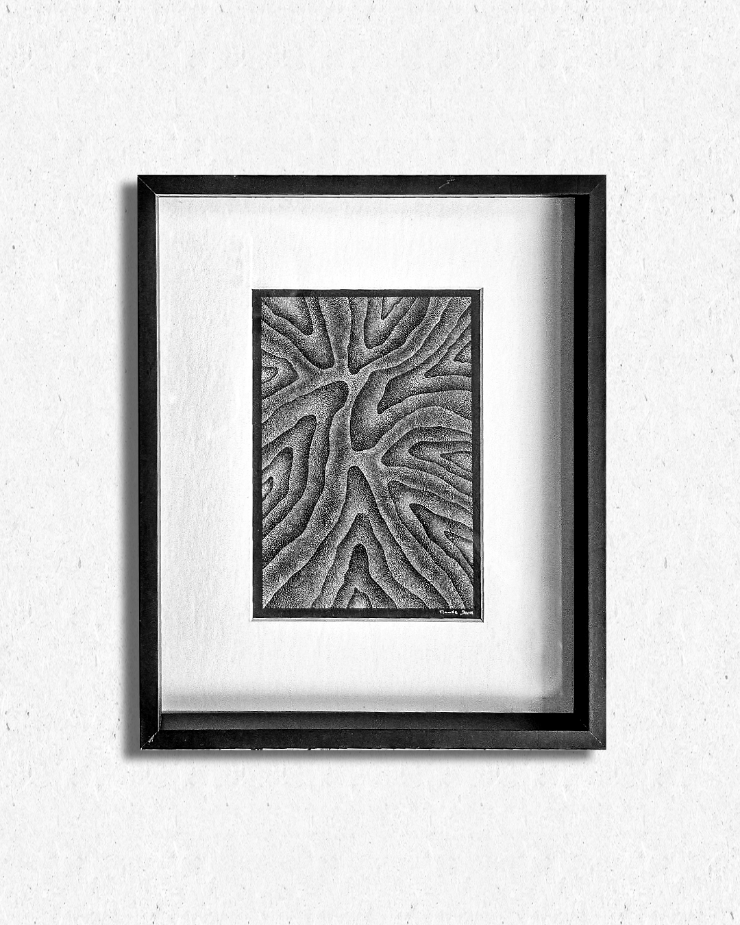 Décomposition Intérieure 5 - original à l'acrylique en pointillisme - 20x25cm