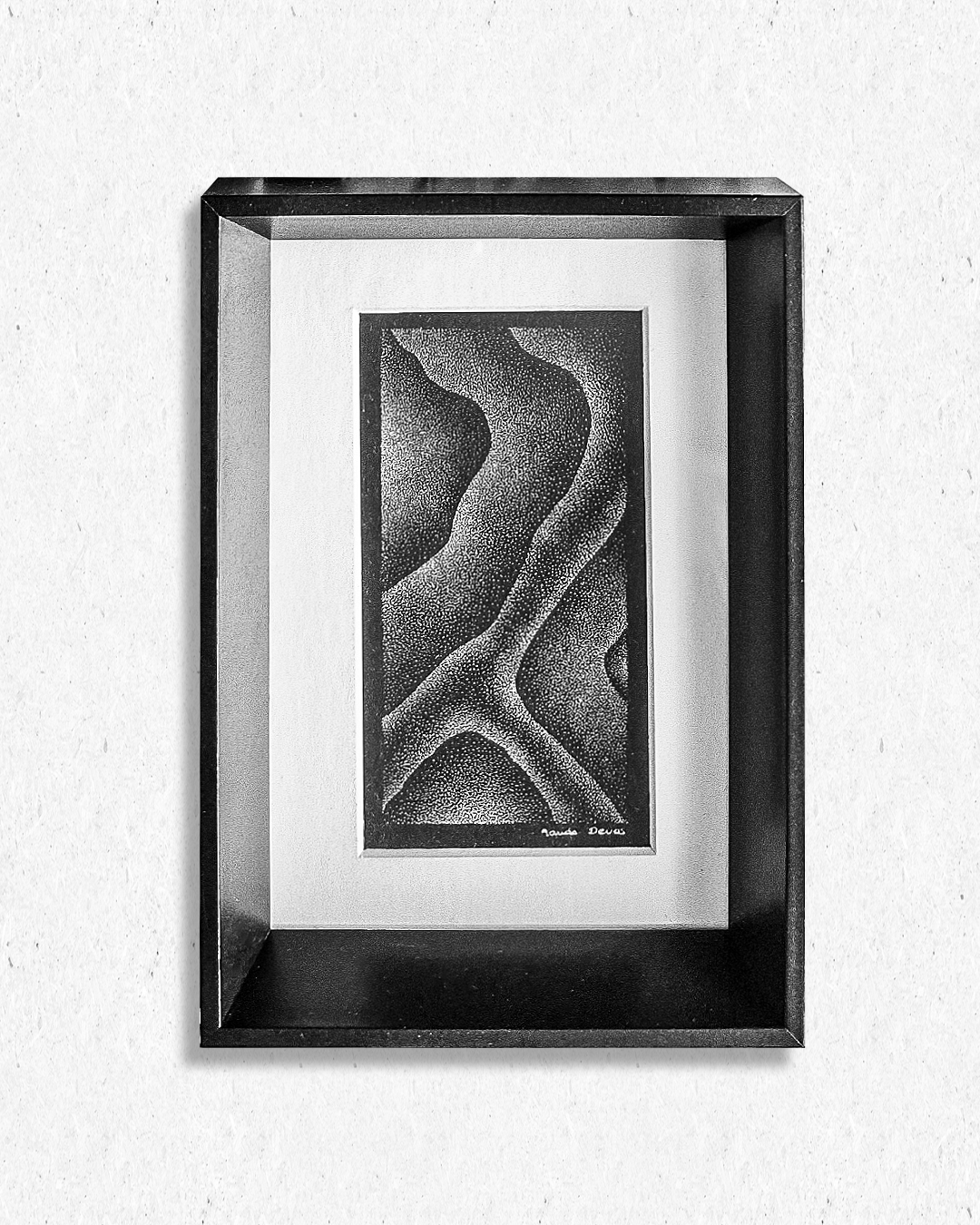 Décomposition Intérieure 2 - original à l'acrylique en pointillisme - 10x15cm