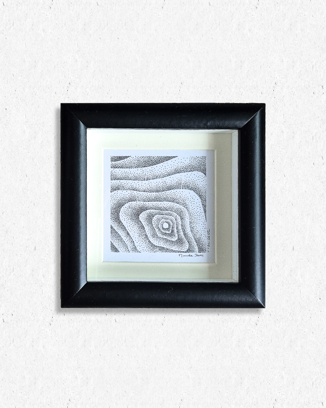 Œuvre originale en pointillisme, cercles de croissance d’arbre – série limitée