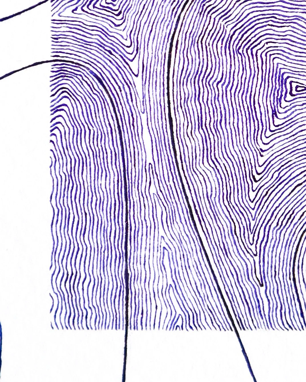 Pas de vagues, oeuvre originales en trait à l'encre violette et à la plume.jpg