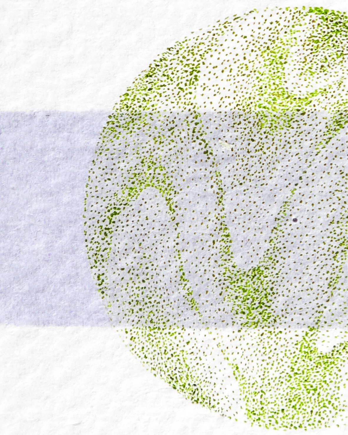Oeuvre originale en pointillisme Liaison vert et violet.jpg
