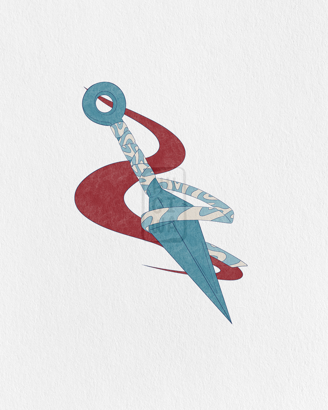 Dessin numérique original de kunai