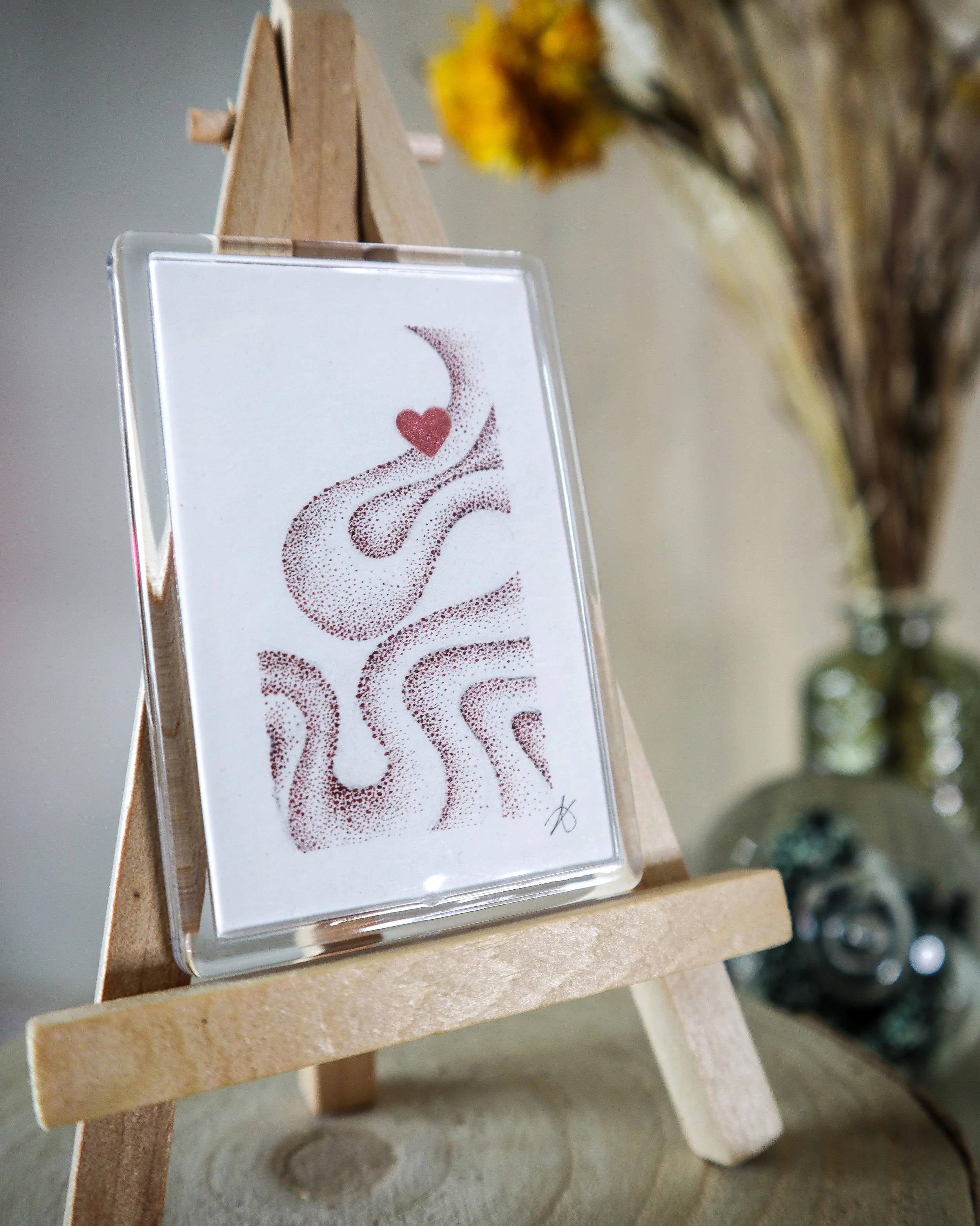 Miniature Amour oublié en pointillisme à l’encre – variation 1