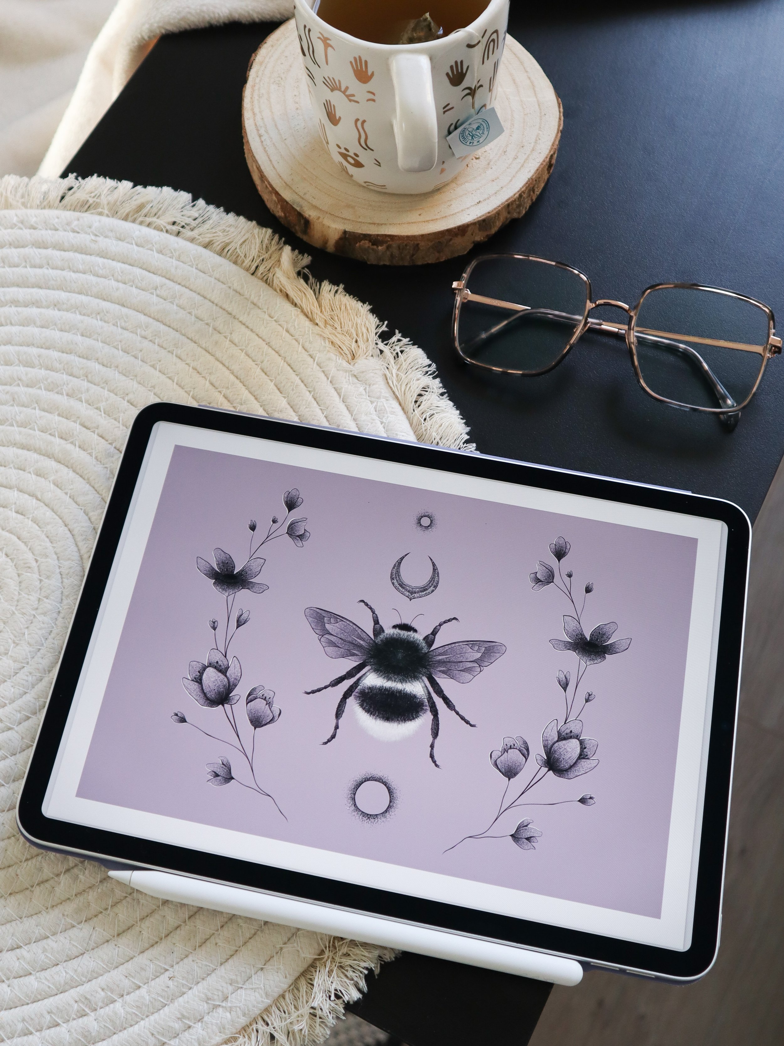 Commande illustration numérique sur mesure bourdon