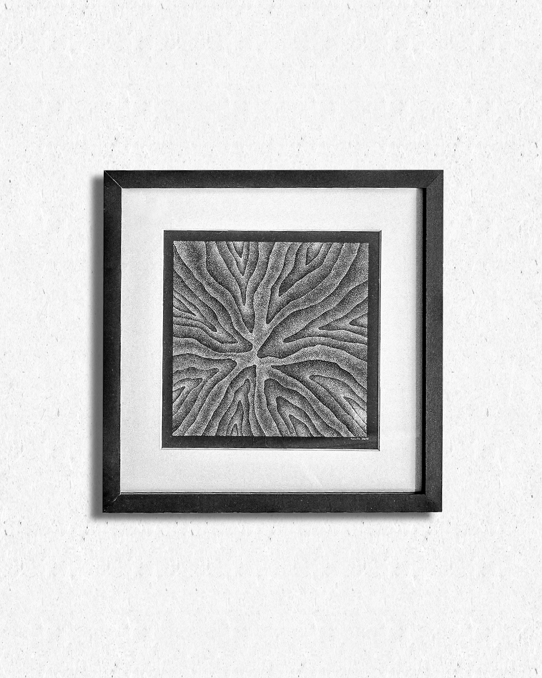 Œuvre originale pointillisme Décomposition Intérieure 7 24x24cm