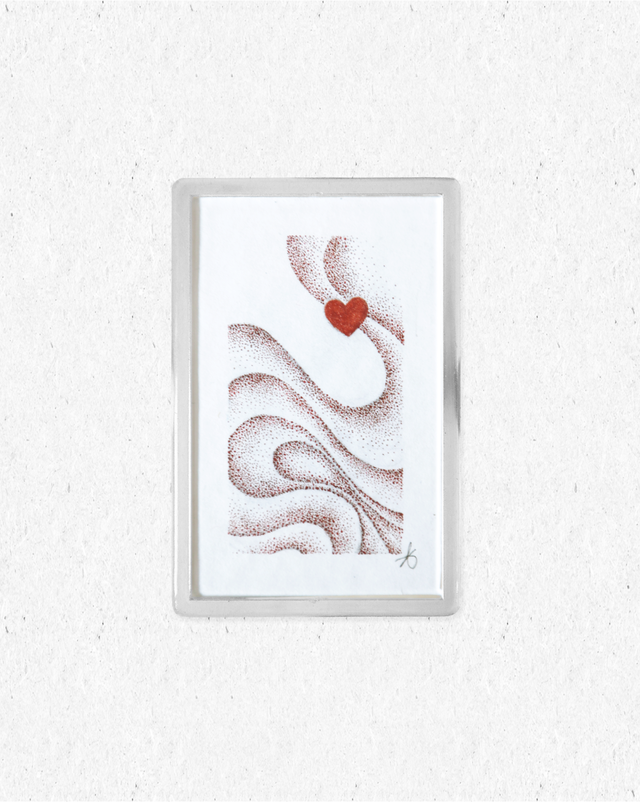 Œuvre miniature en pointillisme – Amour oublié variation 2