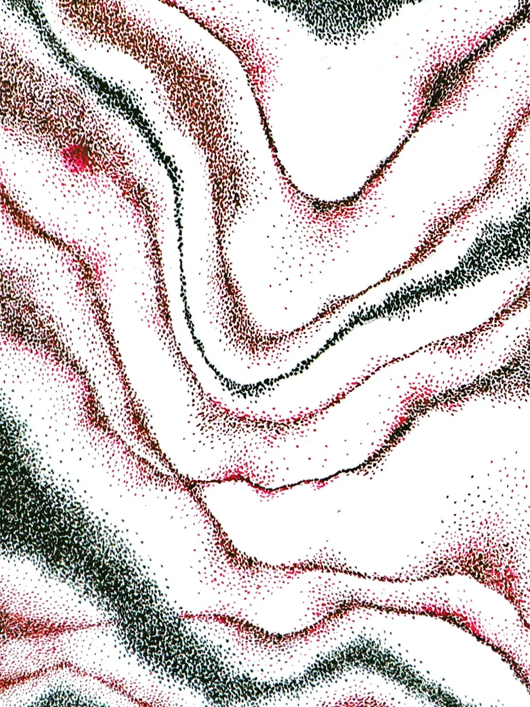Rupture, oeuvre originale en noir et rouge