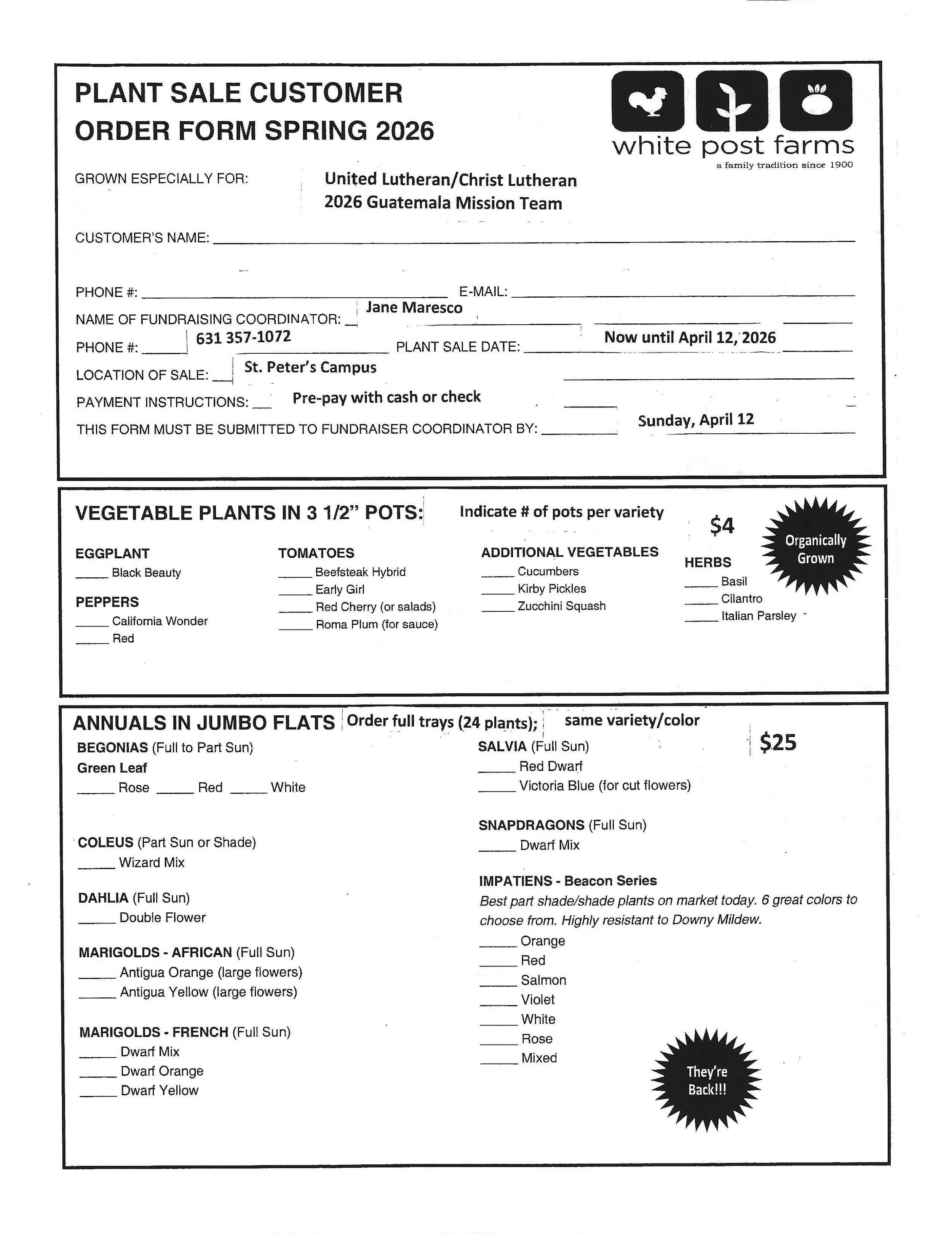 Spring Plant Sale 2026