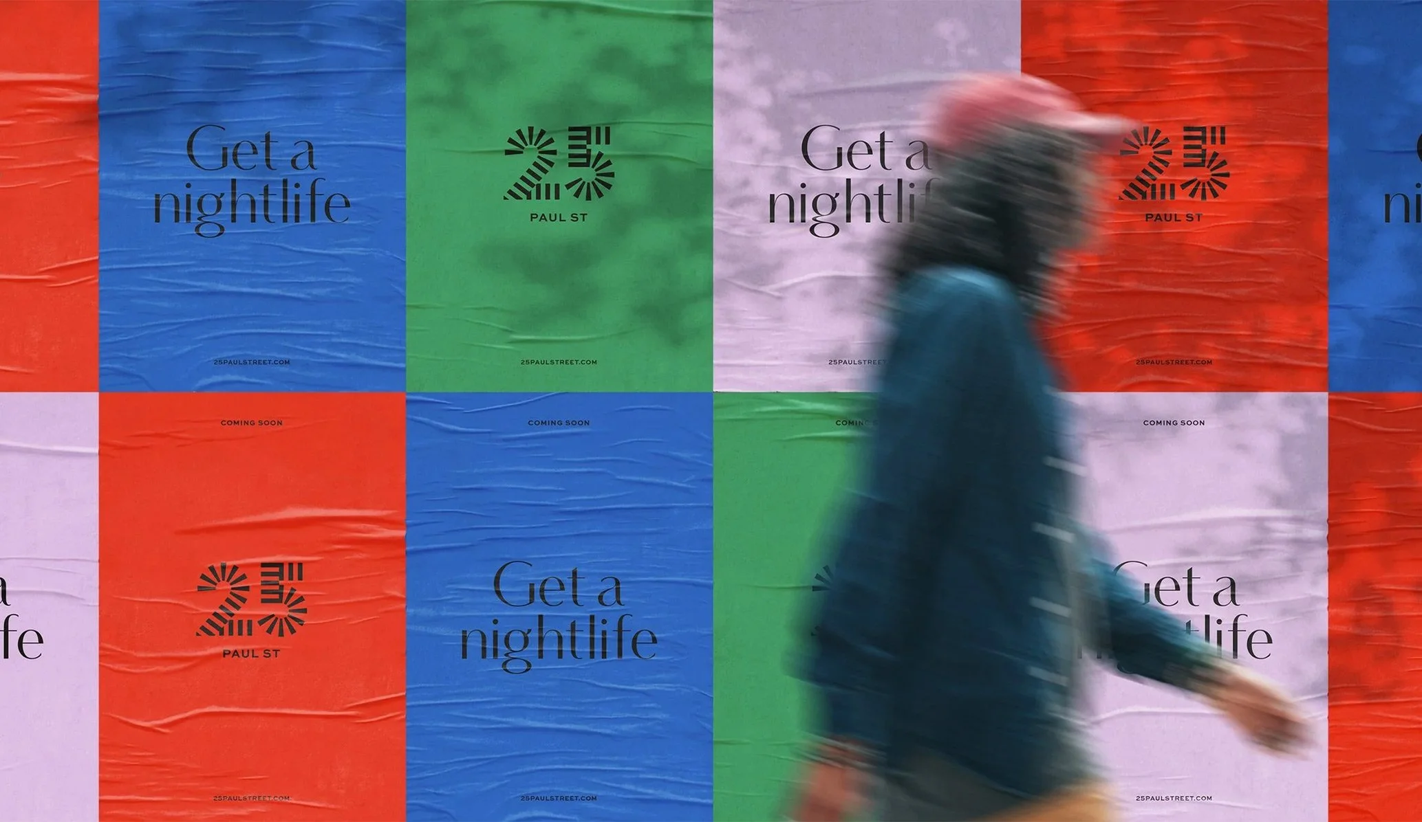 Outdoor advertising for 25 Paul St created as part of the branding identity by Colt