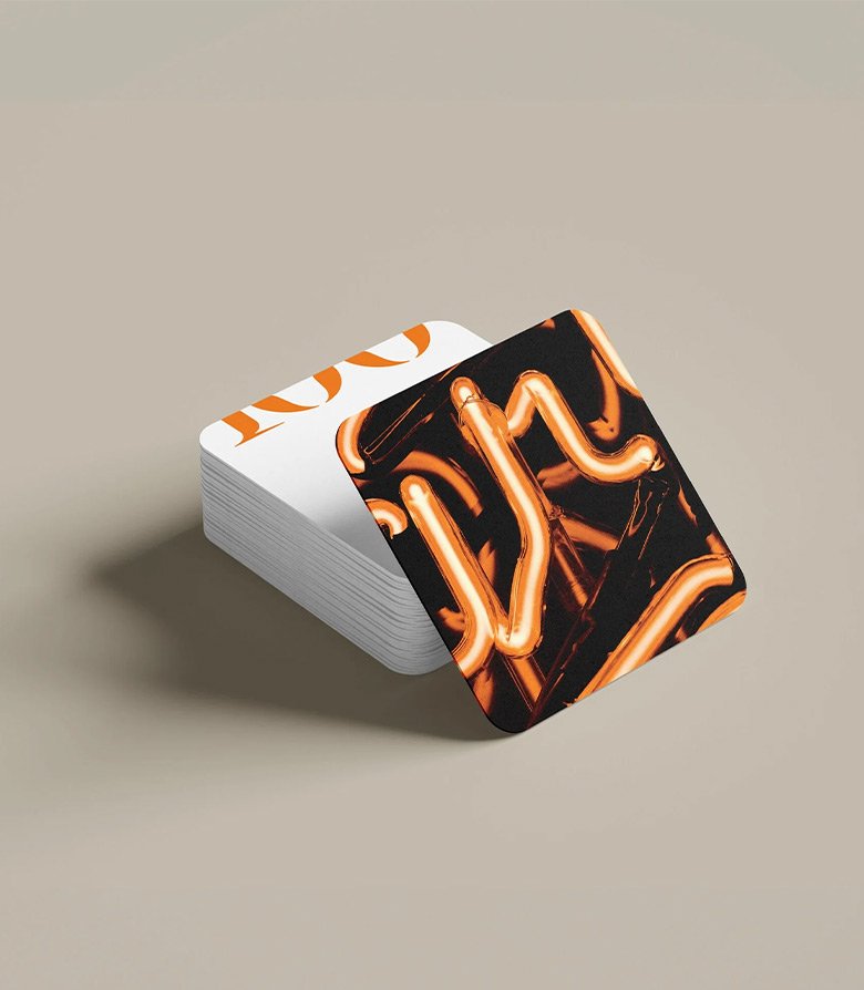 drinks coasters featuring the brand identity for 100 Wardour St created by Colt