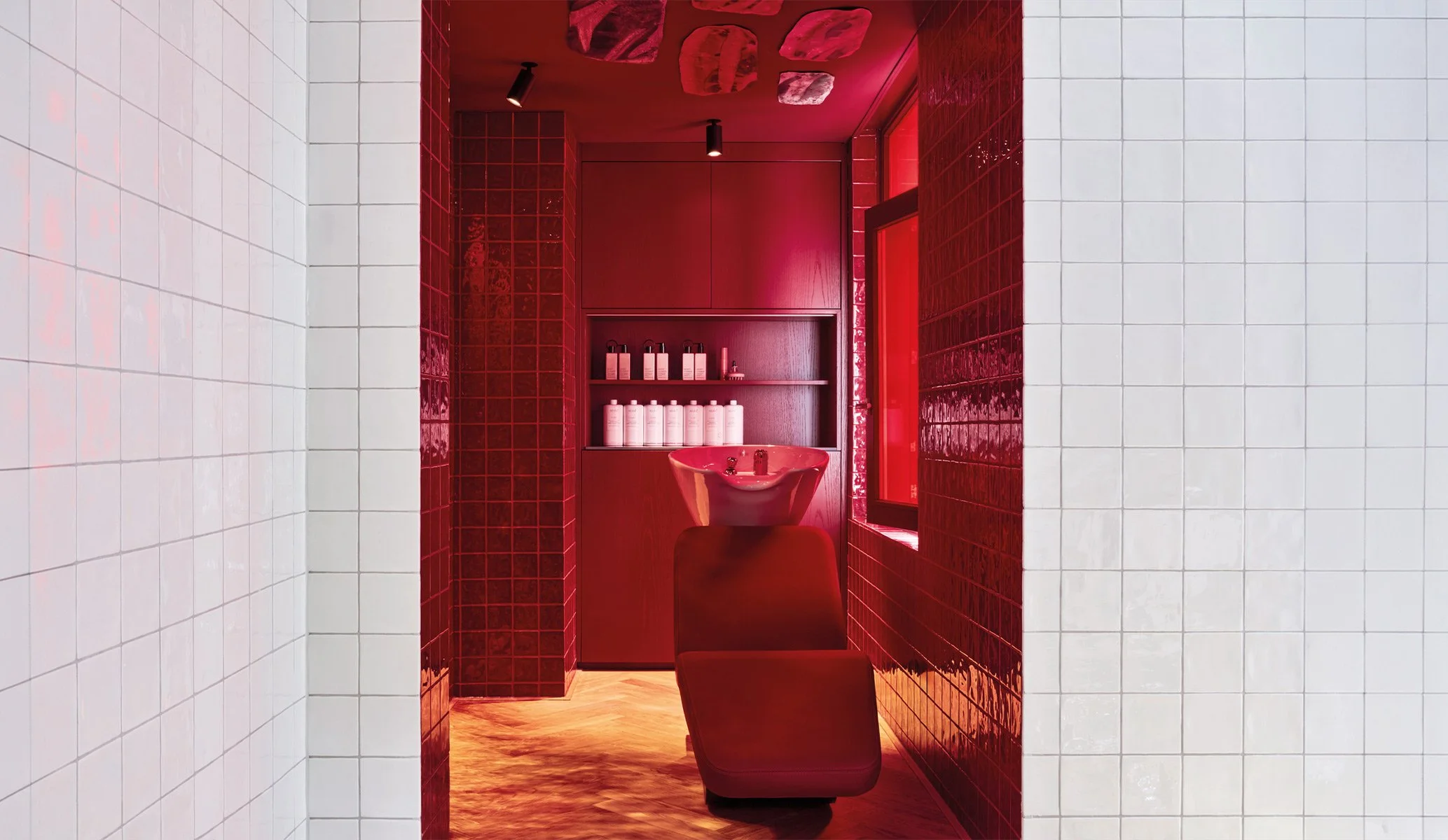 Interior design at The Beauty House, the spa at Putlitzer Hotel in Amsterdam