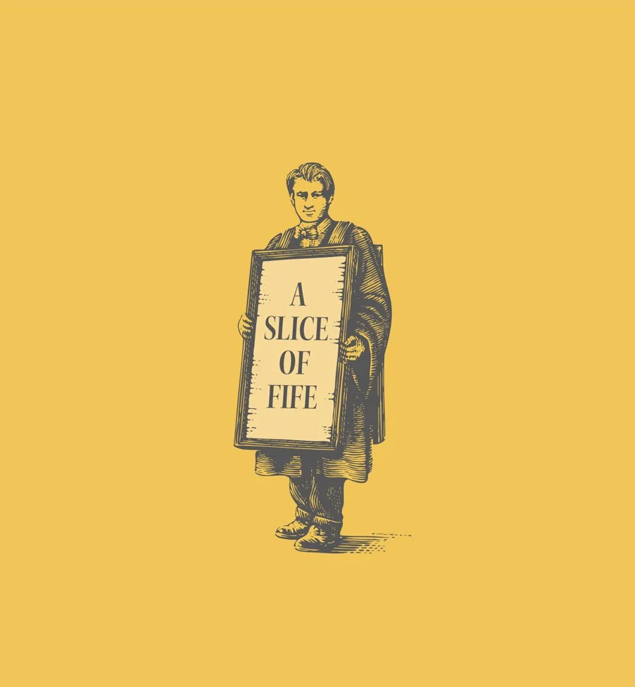 Illustration of a man carrying a sandwich board created for the Boardroom restaurant brand identity.