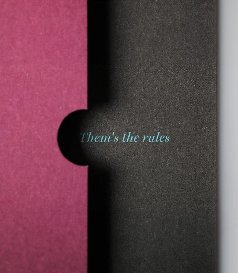 Rule book close up print detail for Club, the private members bar at South Place Hotel, London