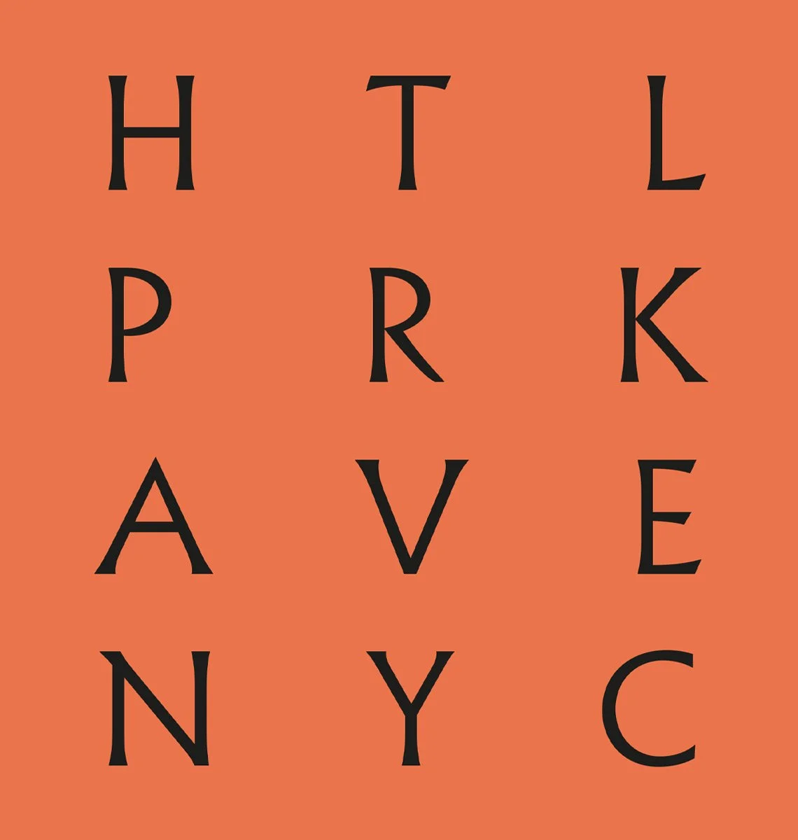 HTL PRK AVE typographic brand identity artwork for Hotel Park Ave hospitality branding project.