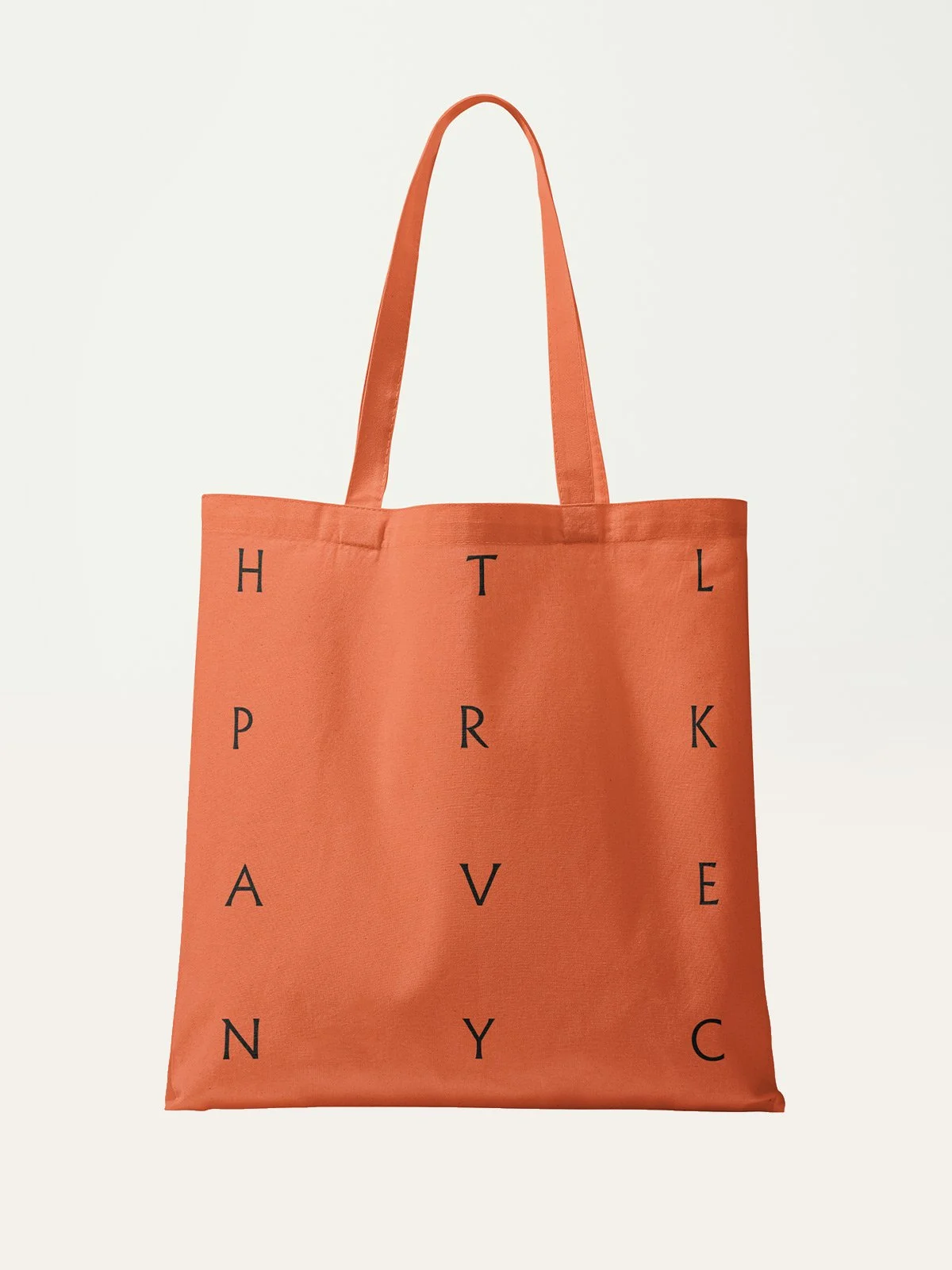 Orange tote bag for Hotel Park Ave in New York, produced as part of the brand identity by Colt, hotel branding specialists