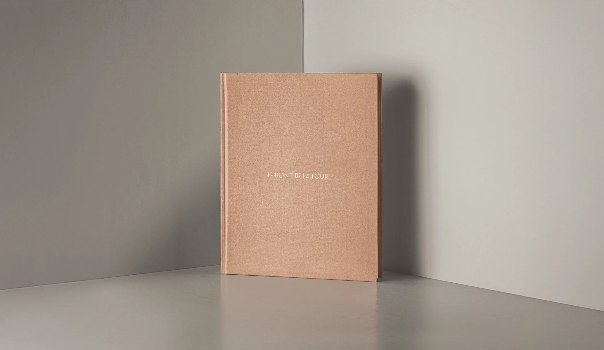 Pont De La Tour menu cover created as part of the full brand identity rebrand by Colt
