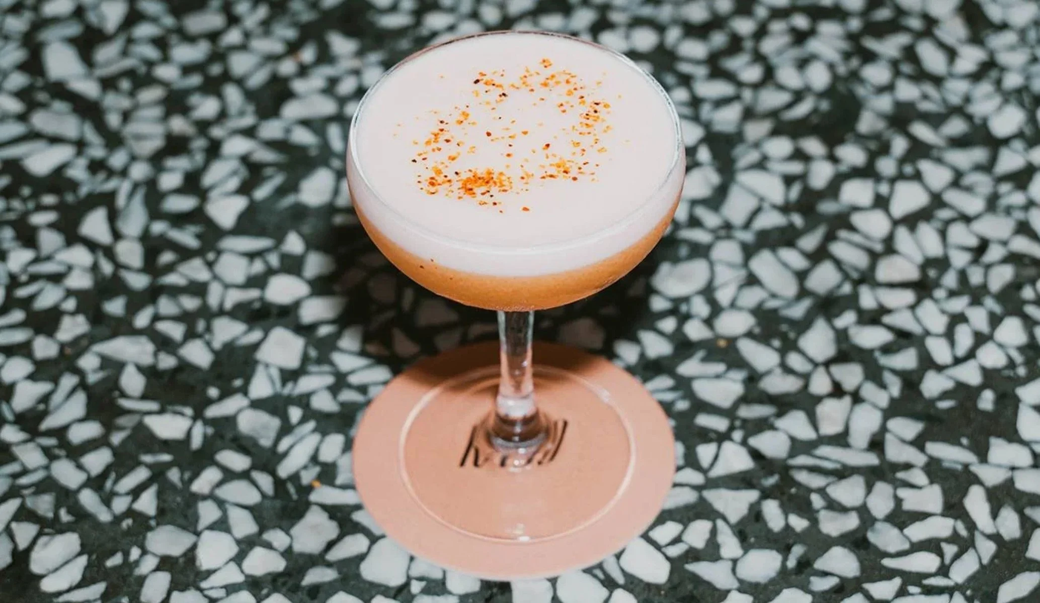 Margarita cocktail on a branded coaster at Kaso bar in Shoreditch