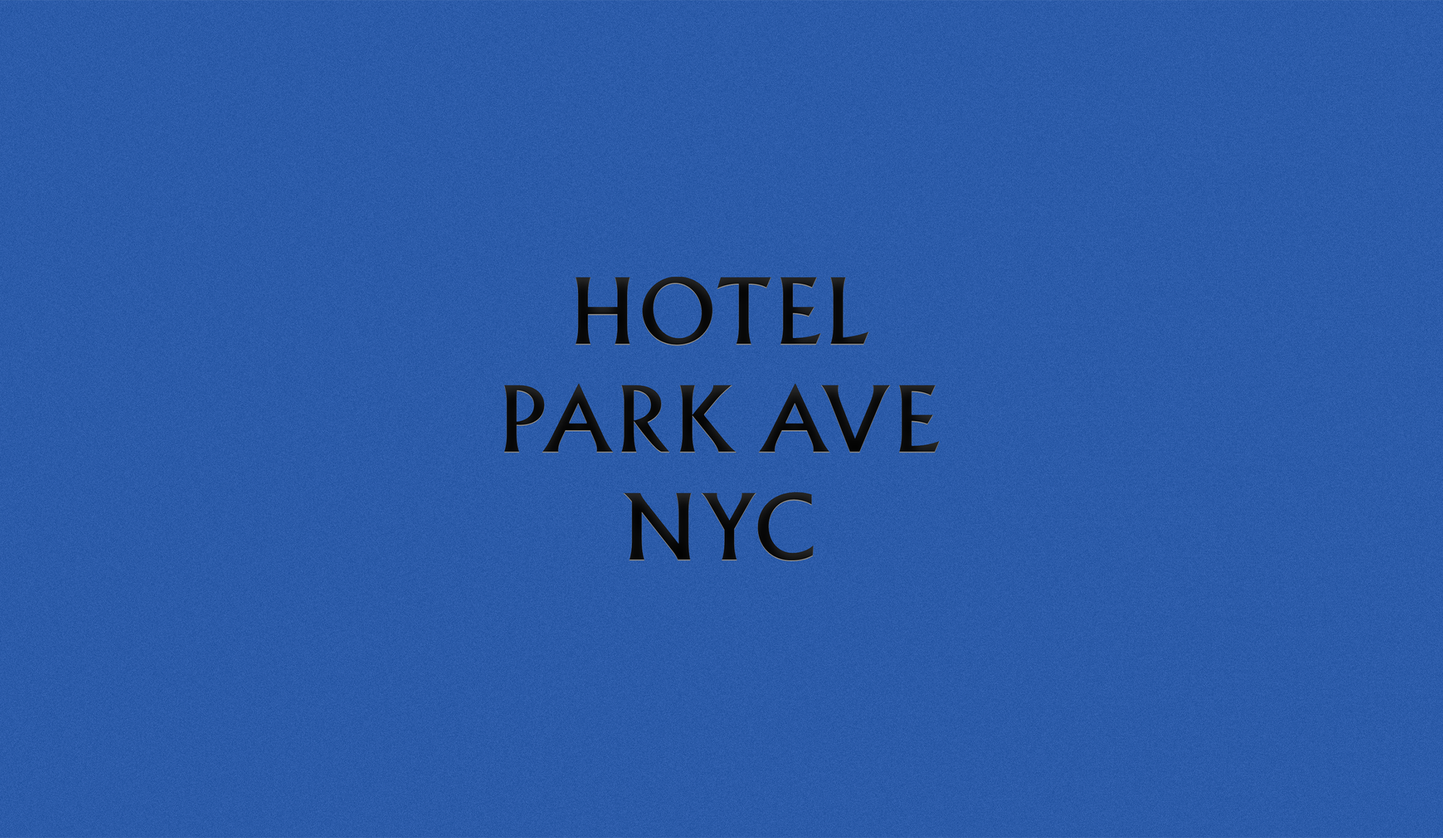Hotel Park Ave NYC logo in black on blue, created as part of the brand identity by Colt