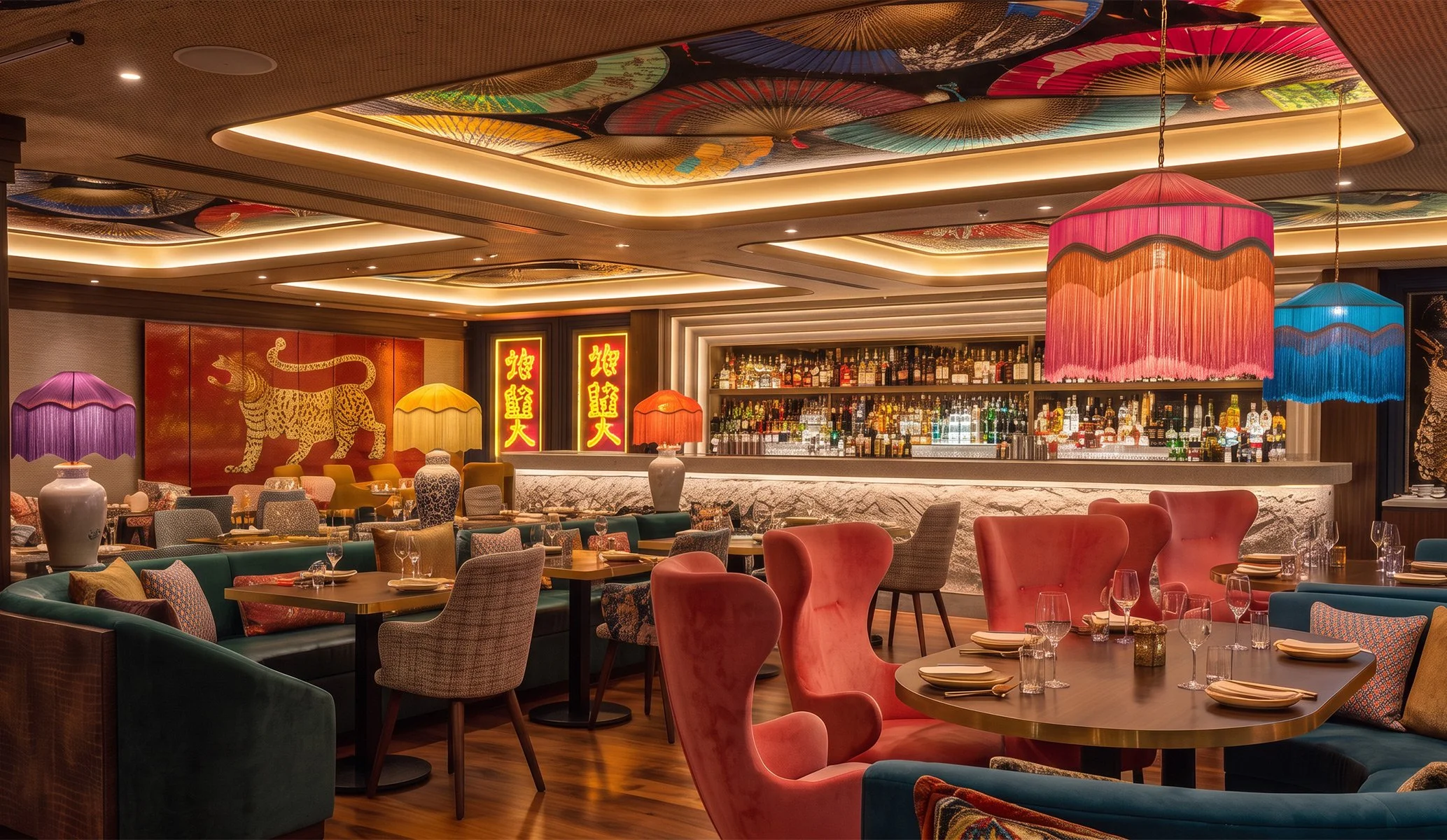 interior render of Contigo restaurant in London