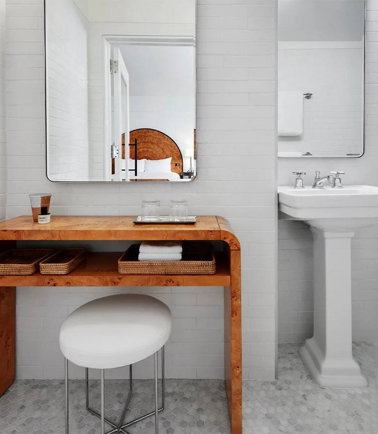 Art Deco bathroom at Lyle Hotel in Washington DC