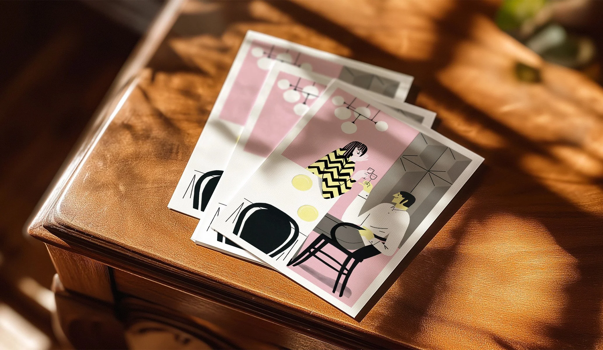 in-room postcards for Pulitzer Hotel in Amsterdam, created as part of the brand identity project by Colt, hotel branding specialists