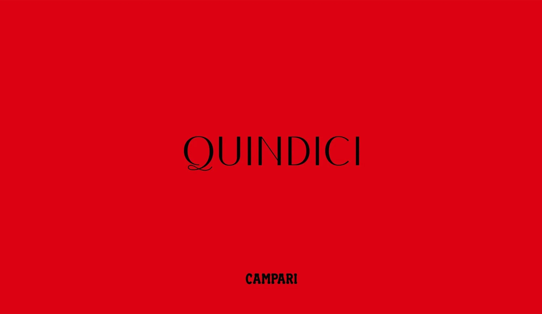 Logo for Quindici bar at Campari HQ in London designed by Colt