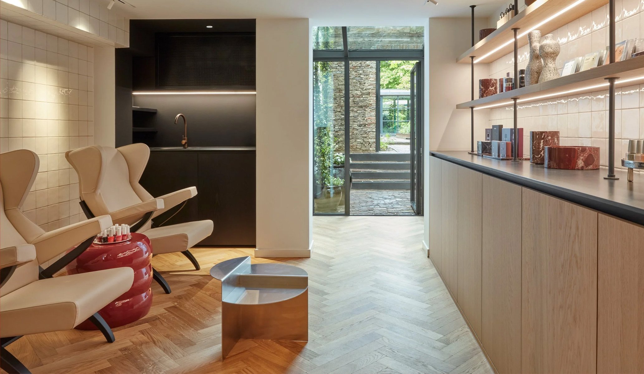 Interior design at The Beauty House in Amsterdam