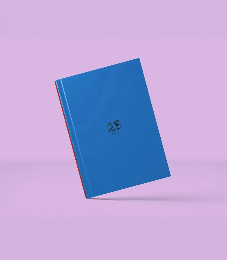 Blue logo on a lilac background with a black logo designed by Colt, bar branding specialists