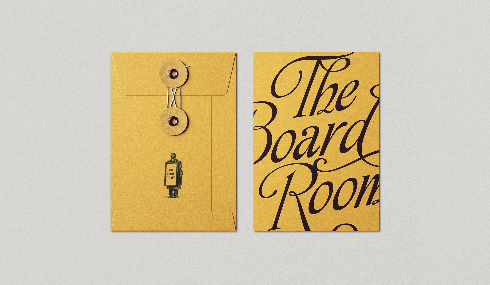 dink and string Bill holder for the Board Room at Seaton House, St Andrews, created as part of the brand identity by Colt