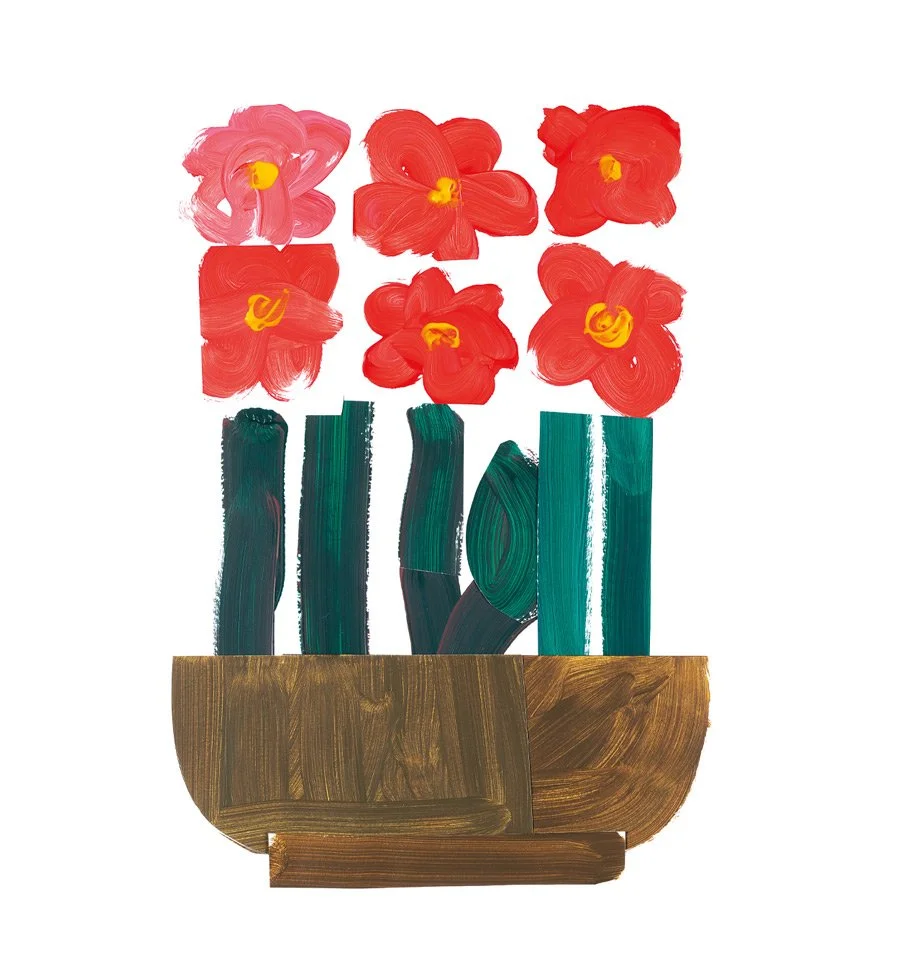 Hand-painted flower illustration created as a signature brand asset for Kaso.