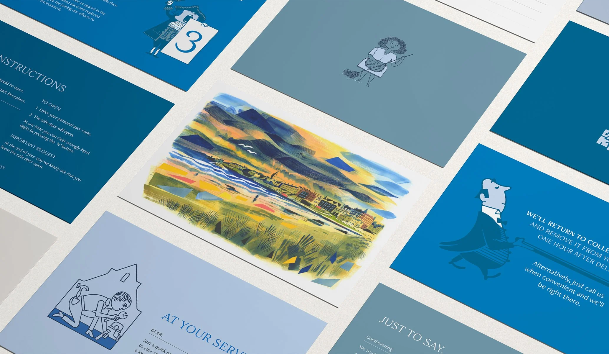 Various in-room collateral for Seaton House hotel created as part of the brand identity by Colt