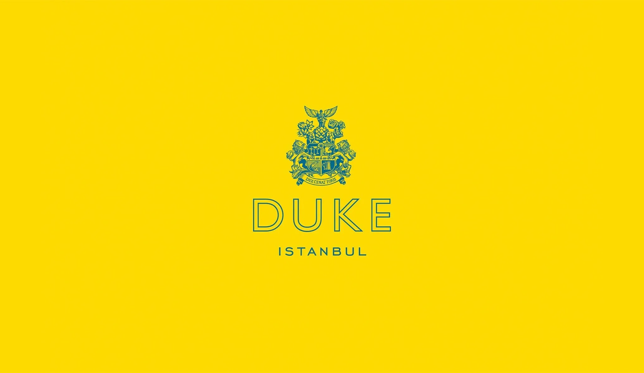 Ornate, custom crest and logo for Duke restaurant in Istanbul, created as part of the brand identity by Colt