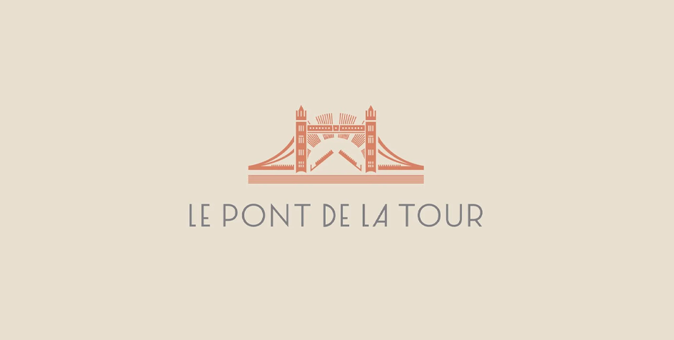 Logo for Pont De La Tour restaurant designed by Colt as part of the brand identity