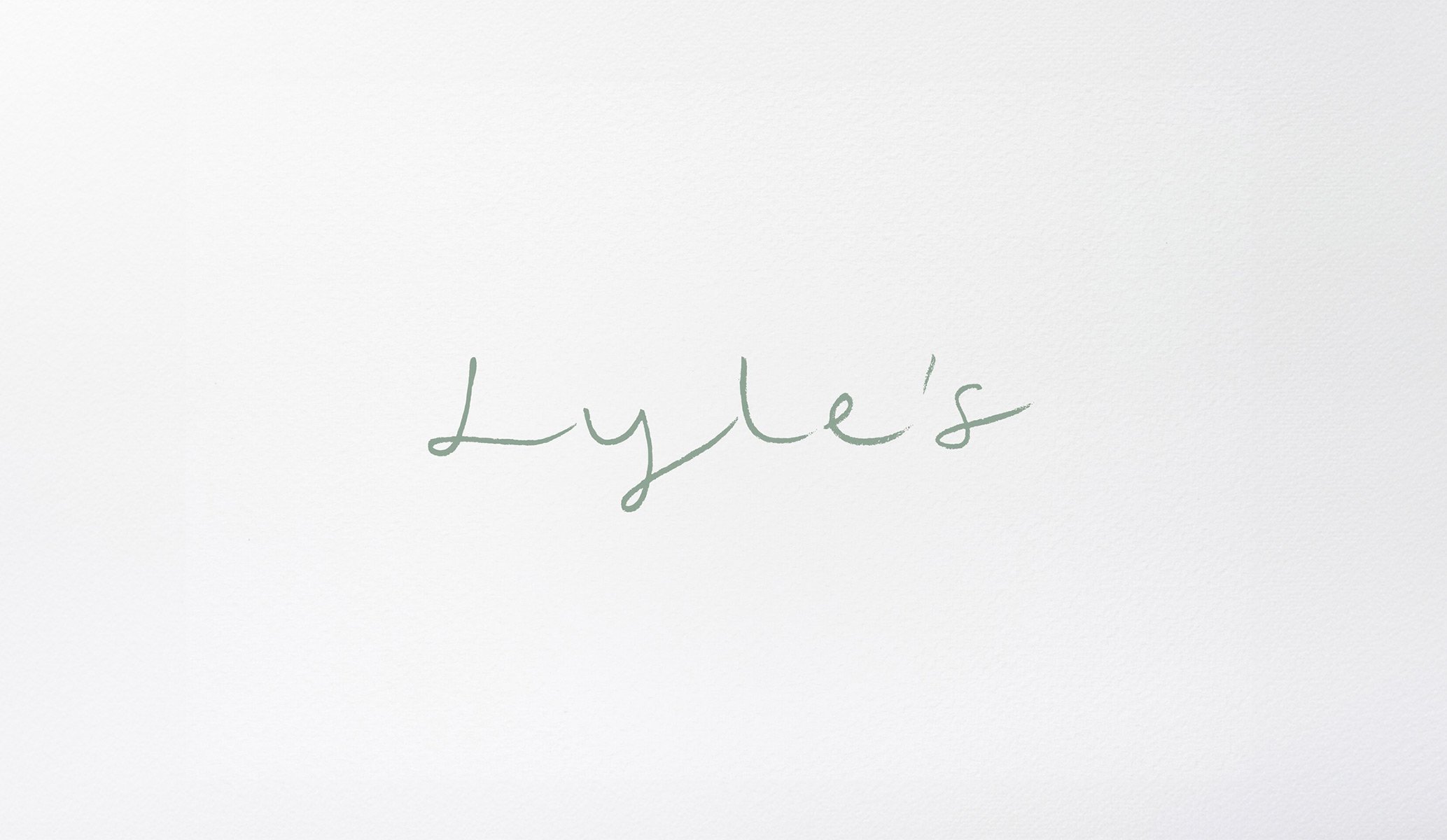 Wordmark logo for Lyle's restaurant at Lyle hotel in Washington DC, designed by Colt as part of the brand identity