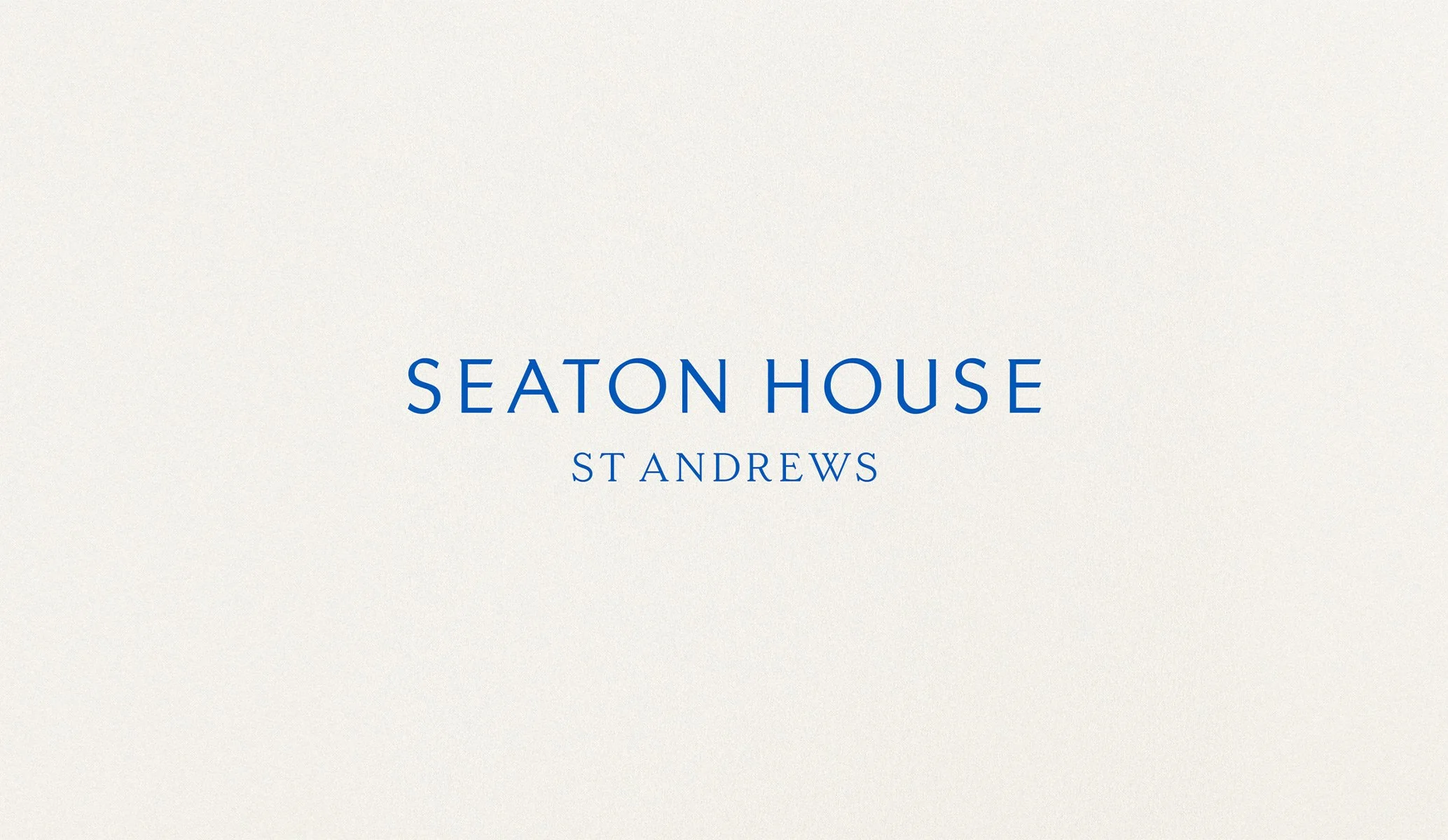 Wordmark logo for Seaton House hotel in St Andrews, Scotland, created as part of the brand identity by Colt