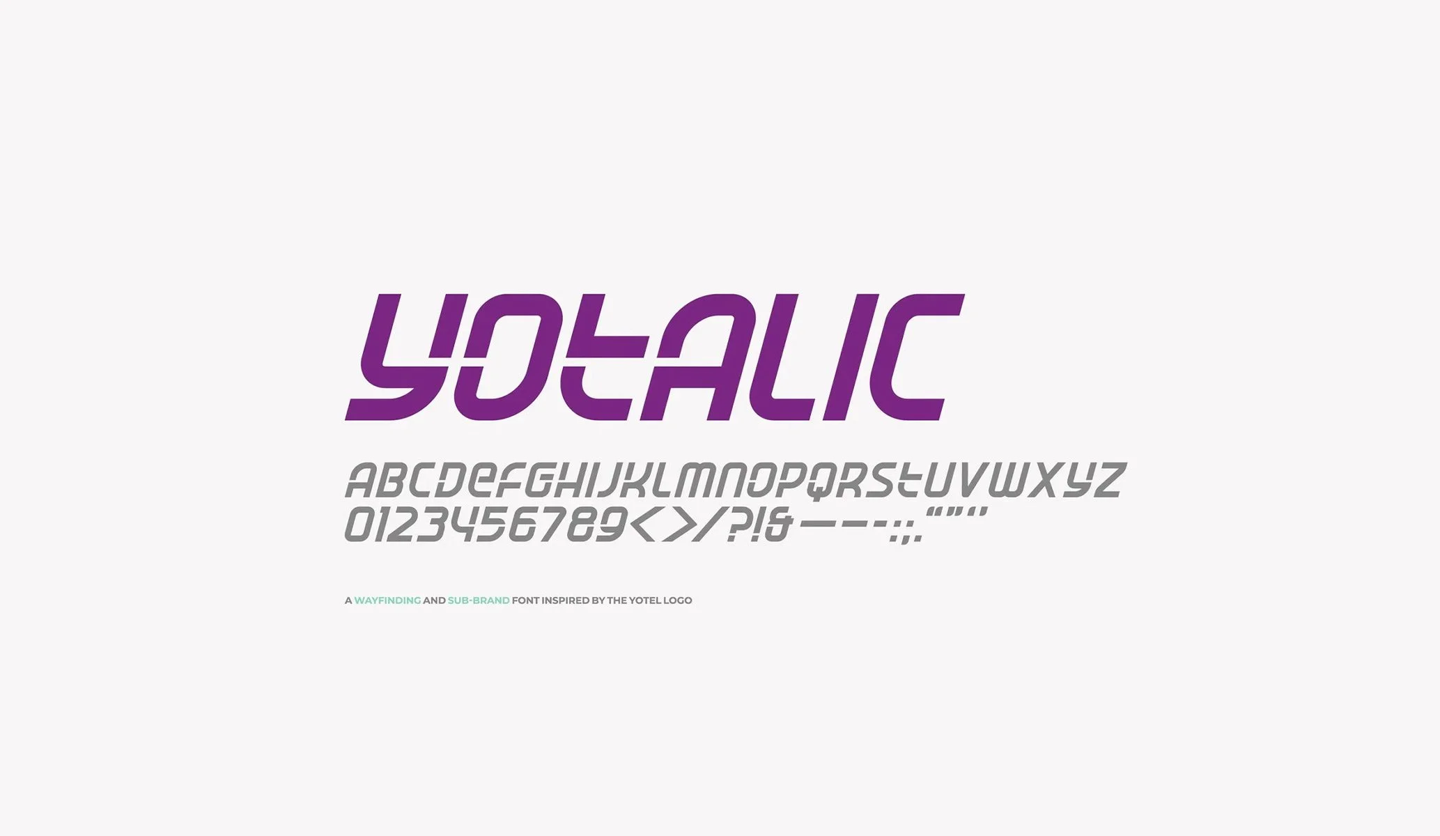 Yotalic, a font created for the Yotel brand created by Colt, a specialist hotel branding agency in London