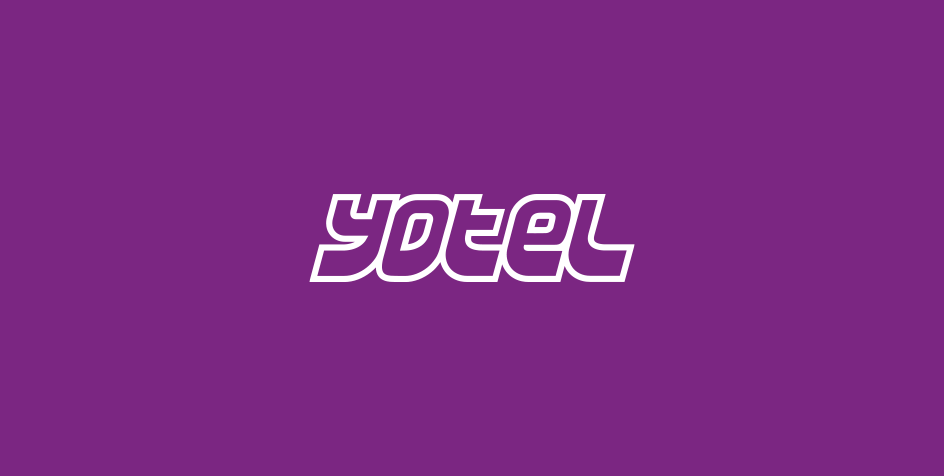 Logo for Yotel designed by Colt as part of the brand identity