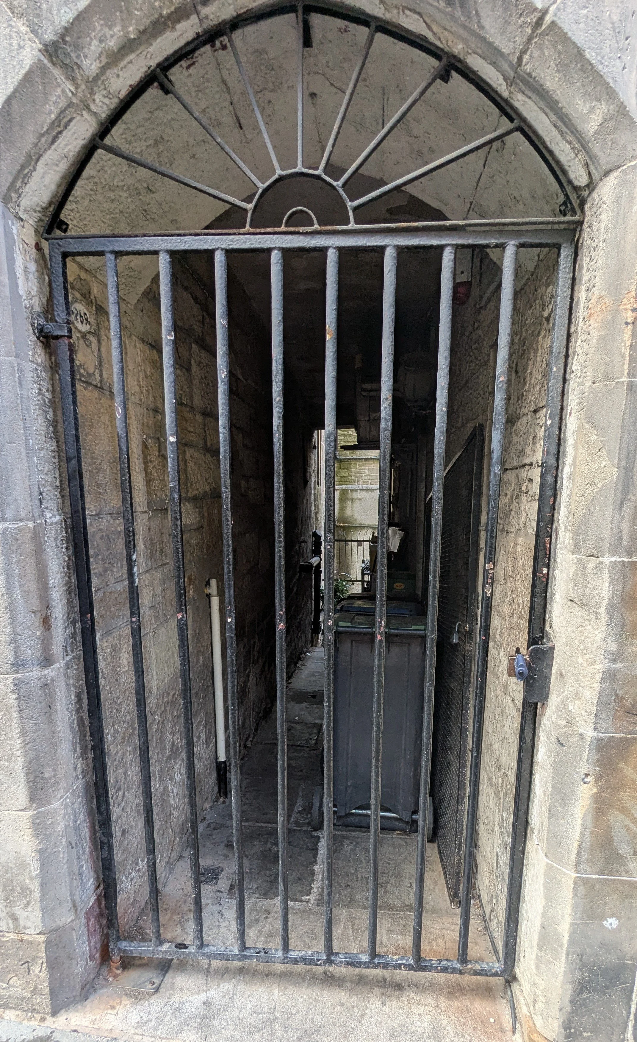 Gate on Canongate Street in Scotland