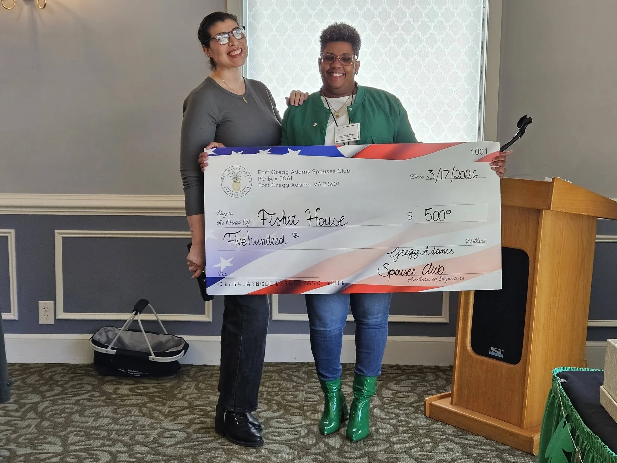 GASC Welfare gives Fisher House a community grant.