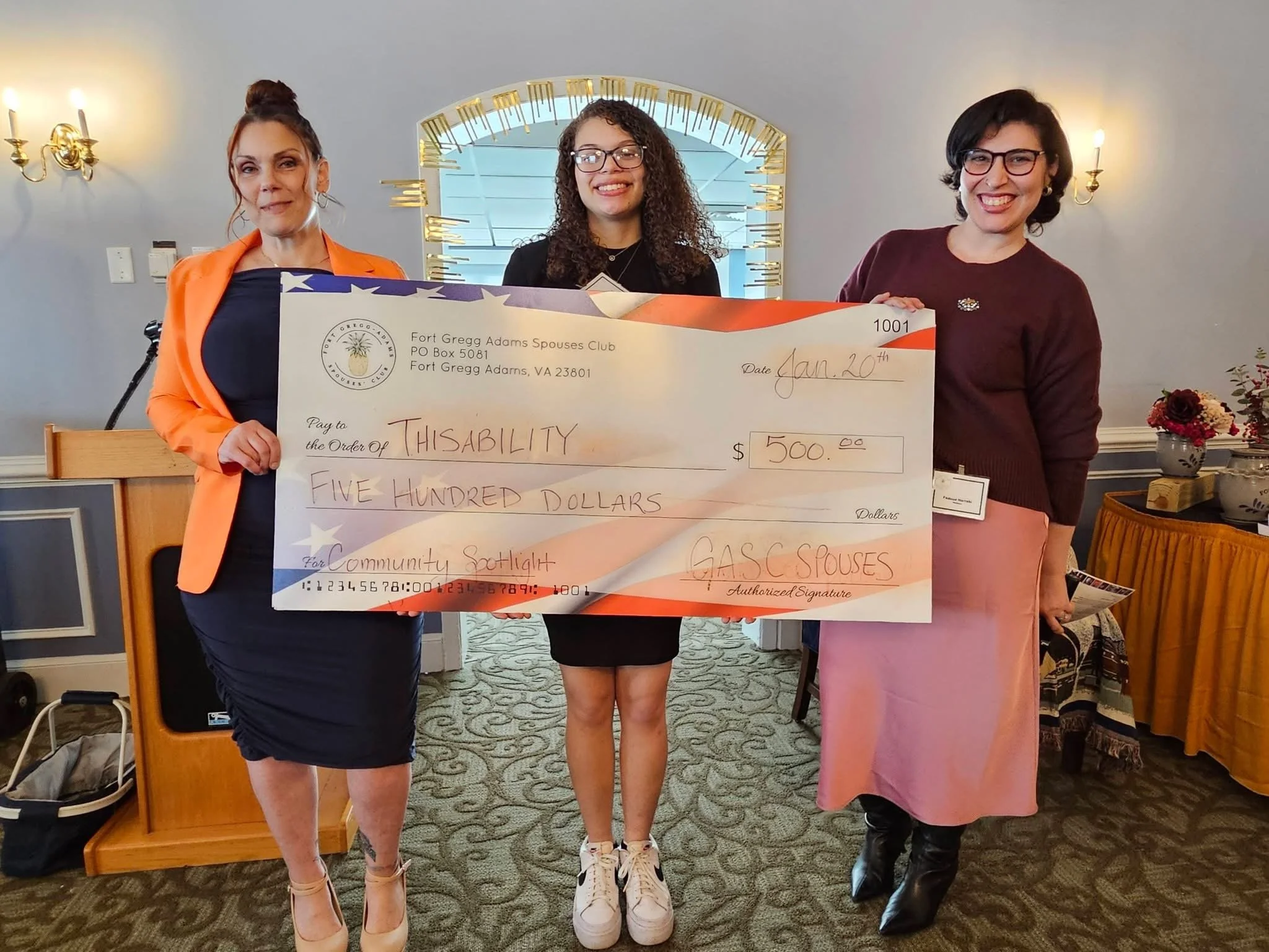 GASC Welfare gives ThisAbility a community grant.