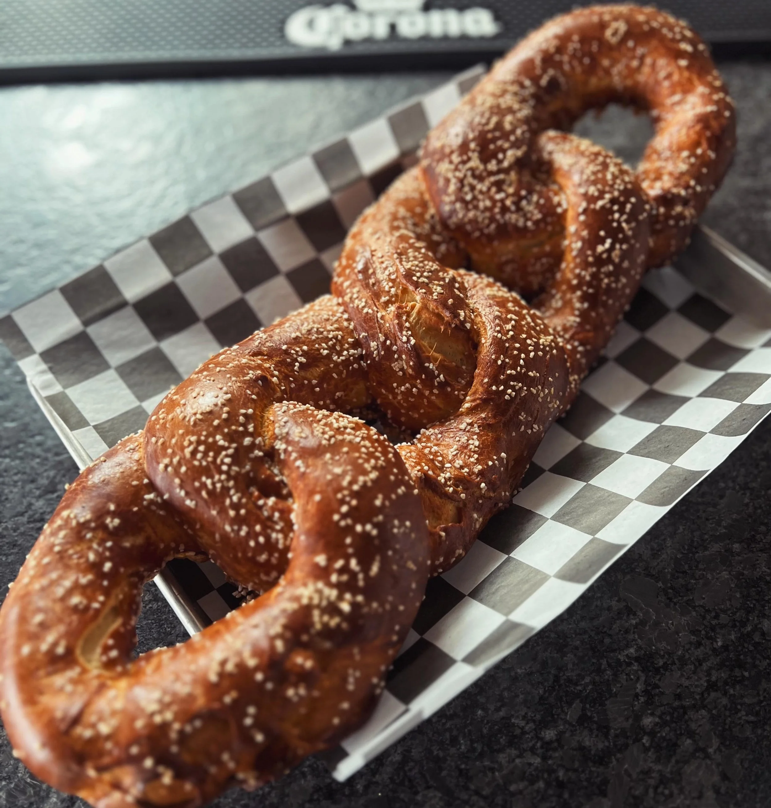*Slightly enlarged to show detail* 🥨

Turns out the detail is just that this homemade pretzel chain is absolutely massive.
Served warm with our beer cheese. 

Come celebrate it almost being Friday tonight at The Last Stop!

#TheLastStop #Jessies #Sl