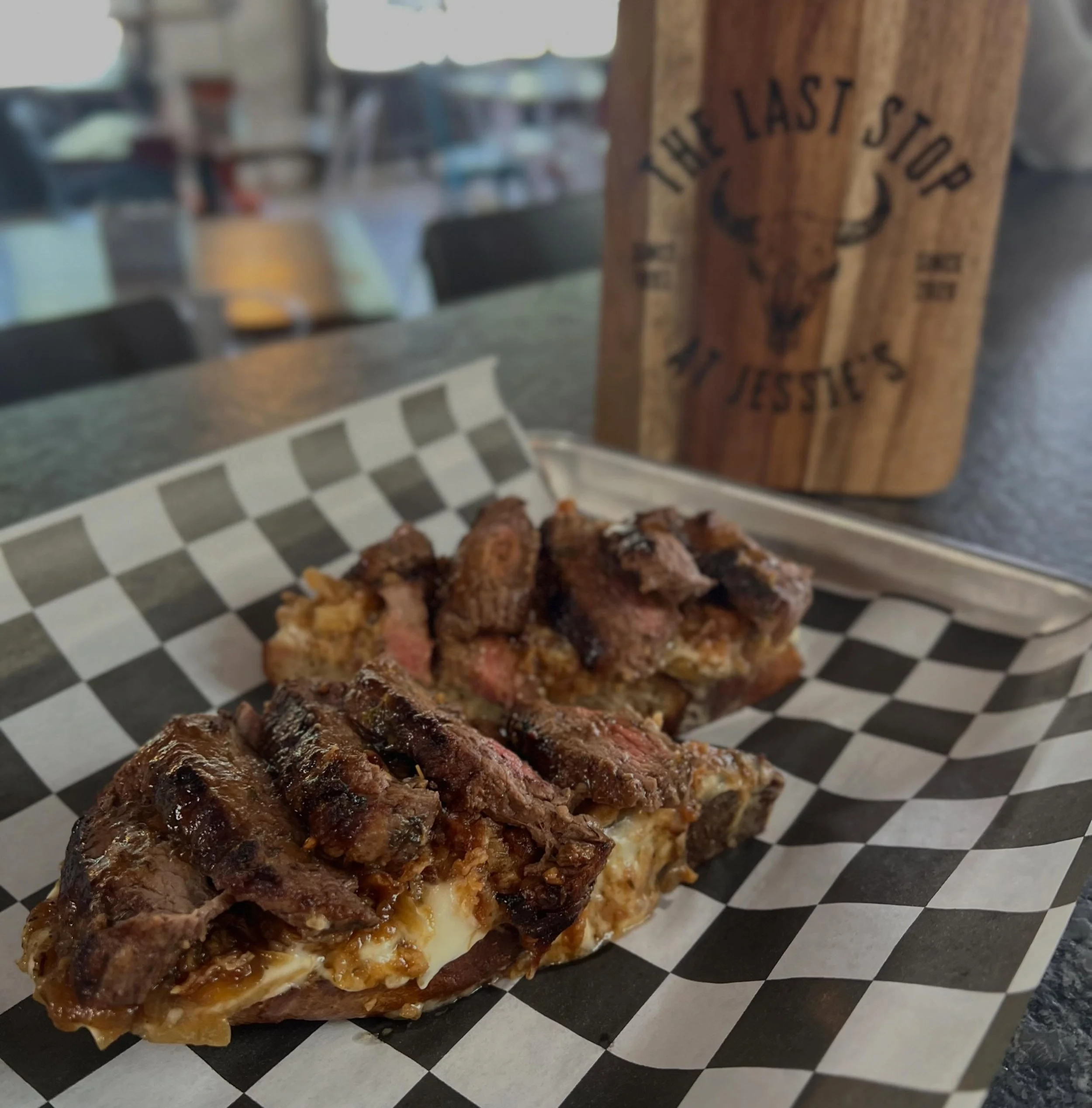 🔥 Weekend Special Alert 🔥

We took steak and potatoes and gave it The Last Stop treatment.

Homemade sourdough crostini &bull; parmesan herb potato pur&eacute;e &bull; seared steak filet &bull; frizzled onions &bull; salted mustard sauce

A little 