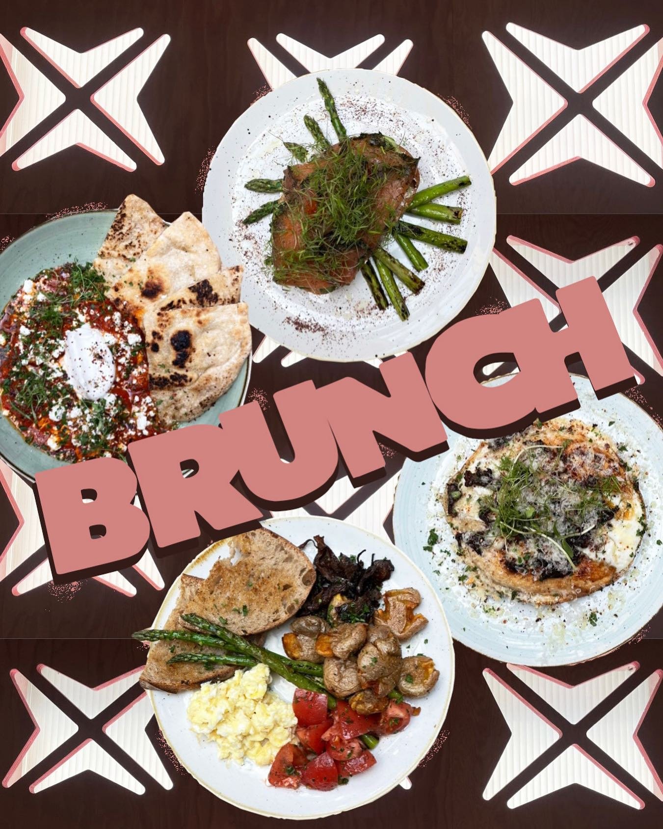 Nothing says &lsquo;I&rsquo;ve got my life together&rsquo; like brunch! Shakshuka with fresh pita? Yes! 🍅🫓 Cured salmon on sourdough toast? Absolutely! 🐟 Smoked mushroom khachapuri? Hell yeh. 🍄 Two egg breakfast? No doubt! 🍳🍞
Come for brunch to
