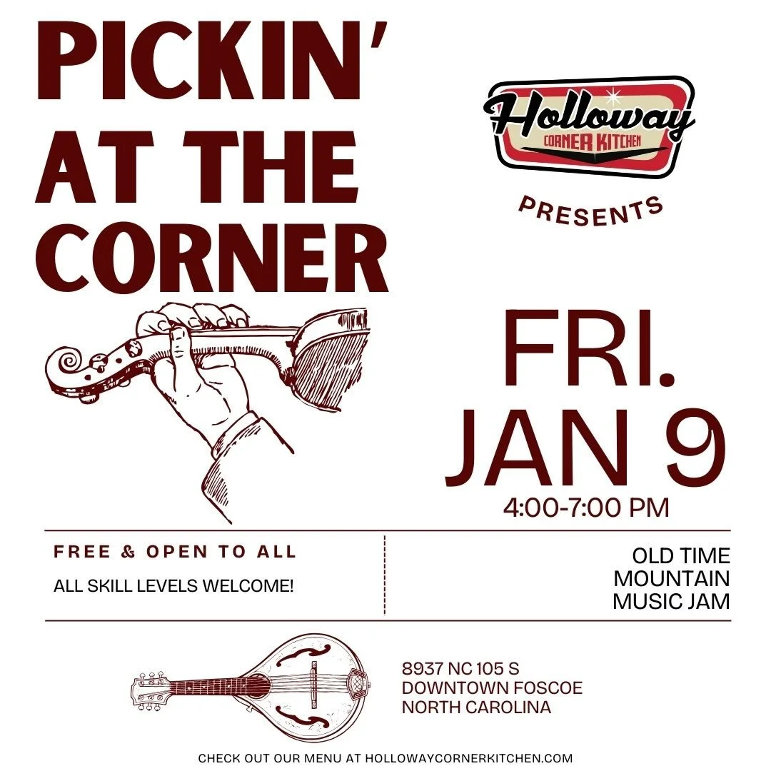 Y&rsquo;all remember how much fun we had pickin&rsquo;? Let&rsquo;s do it again starting FRIDAY, JANUARY 9, here @hollowaycornerkitchen along with FISHY FRIDAY food offerings!!
#hollowaycornerkitchen #pickinatthecorner #livemusic #oldtimemusic #blueg
